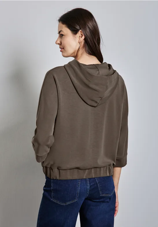 Silk-Look Hoodie Jacke