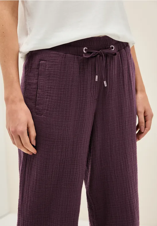 3/4 Wide Leg Musselin Hose