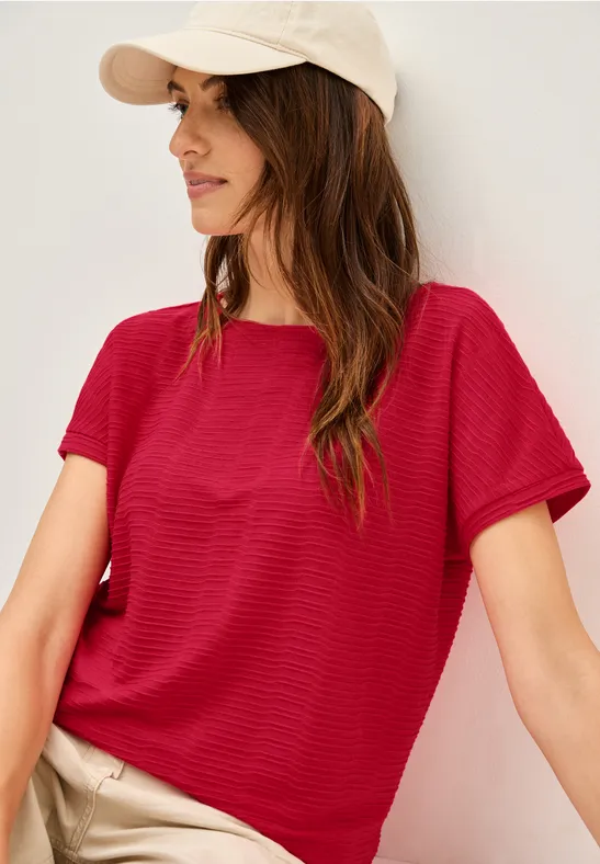 Struktushirt in Unifarbe
