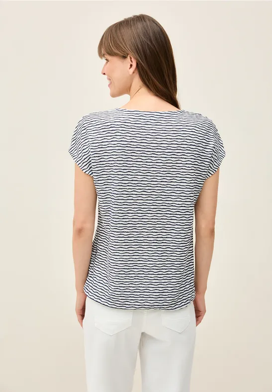 Gemustertes Strukturshirt