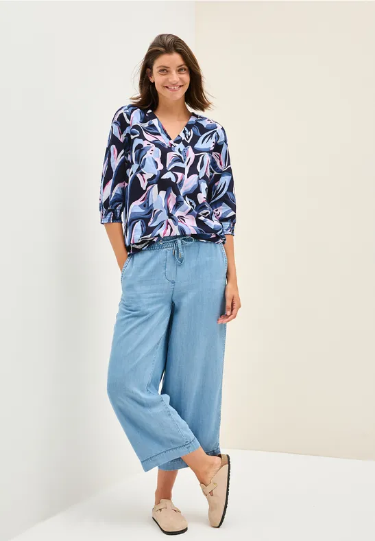 Gemusterte Baumwollbluse