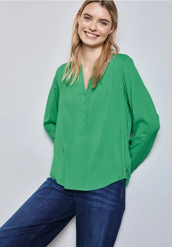 Basic Bluse in Unifarbe