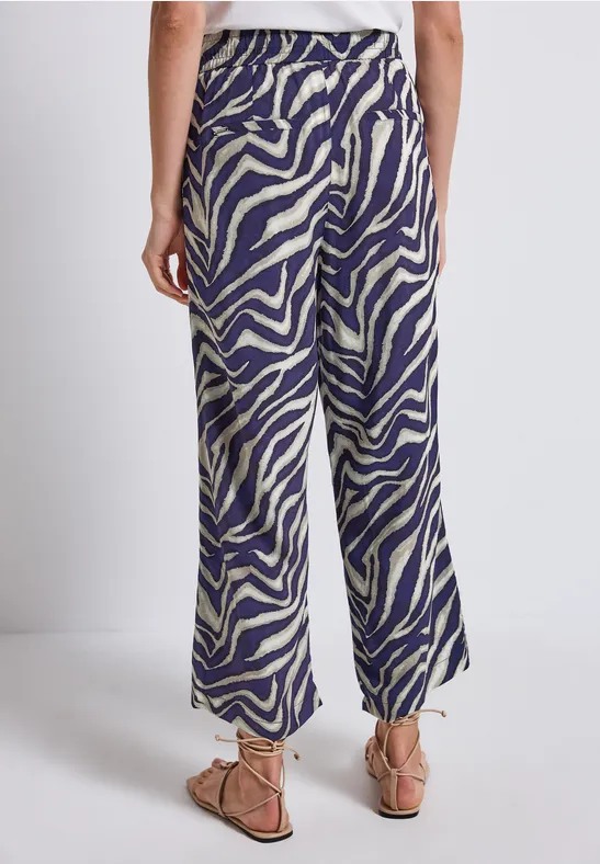 Gemusterte Wide Leg Hose