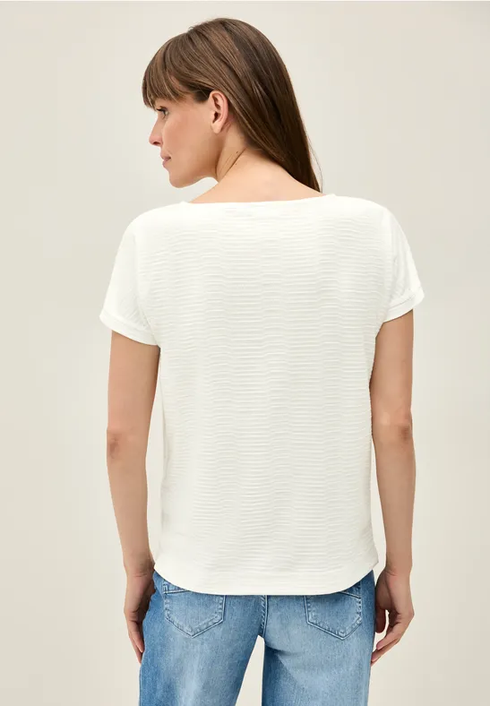 Struktushirt in Unifarbe