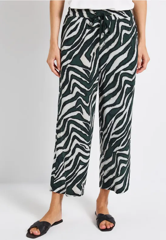 Gemusterte Wide Leg Hose