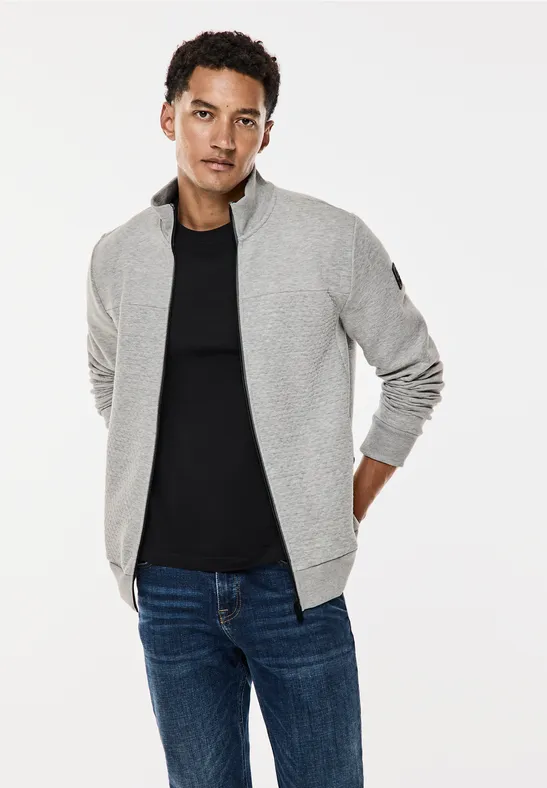 Sweatjacke mit Materialmix