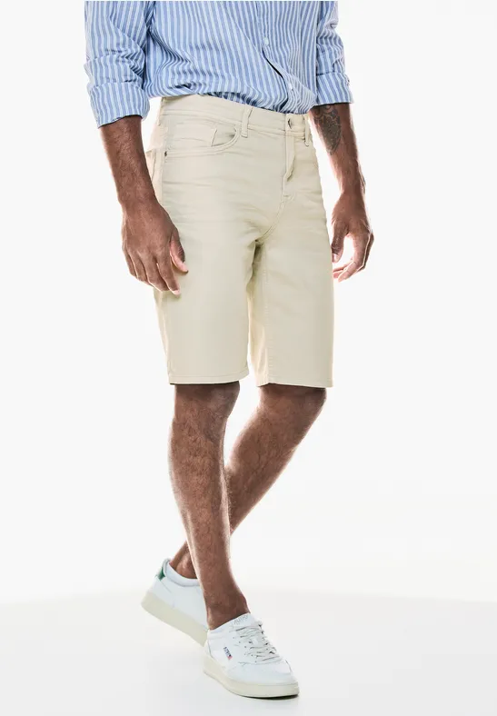 Washed-Look Jeans Shorts