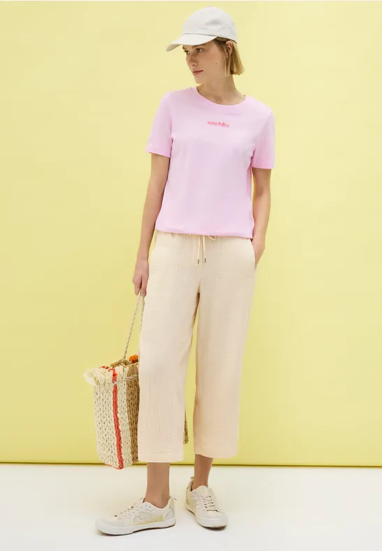 3/4 Wide Leg Musselin Hose