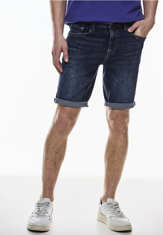Elastische Jeans Shorts