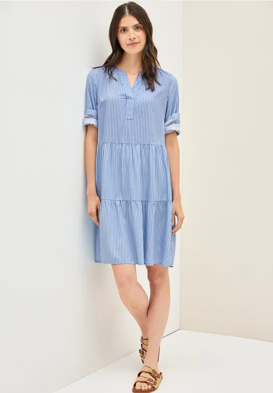 Gestreiftes Volant-Kleid