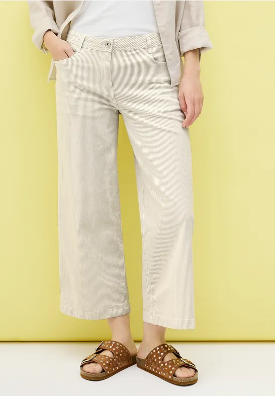 Gestreifte Wide Leg Hose