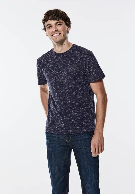 T-Shirt in Melange-Optik