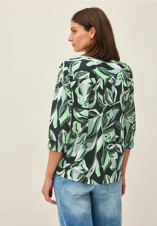 Gemusterte Baumwollbluse