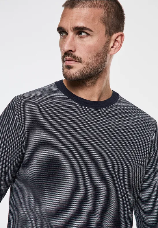 Pullover in Birdseye-Optik
