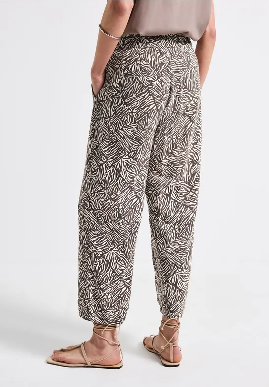 Gemusterte Wide Leg Hose
