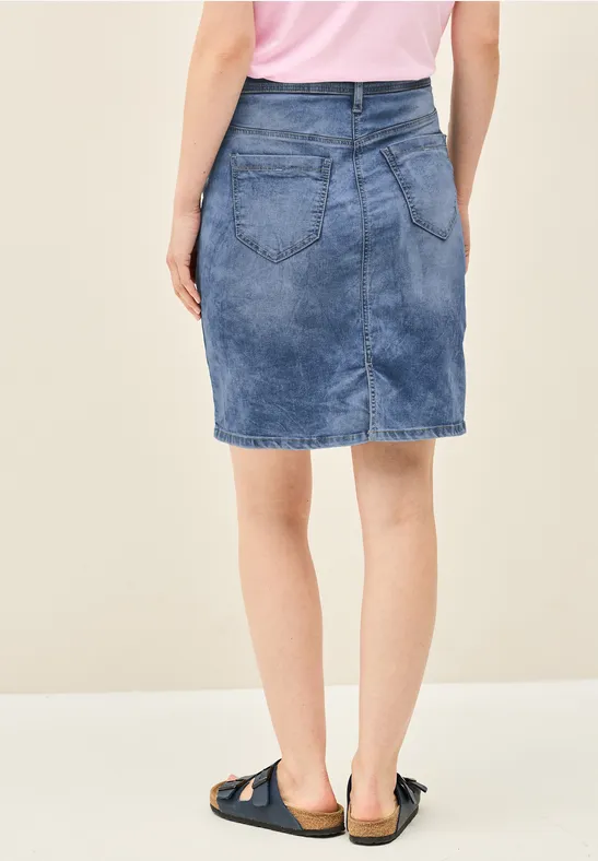 Jeansrock mit Schlitzdetail