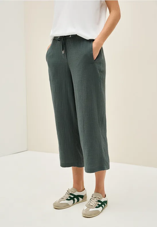 3/4 Wide Leg Musselin Hose