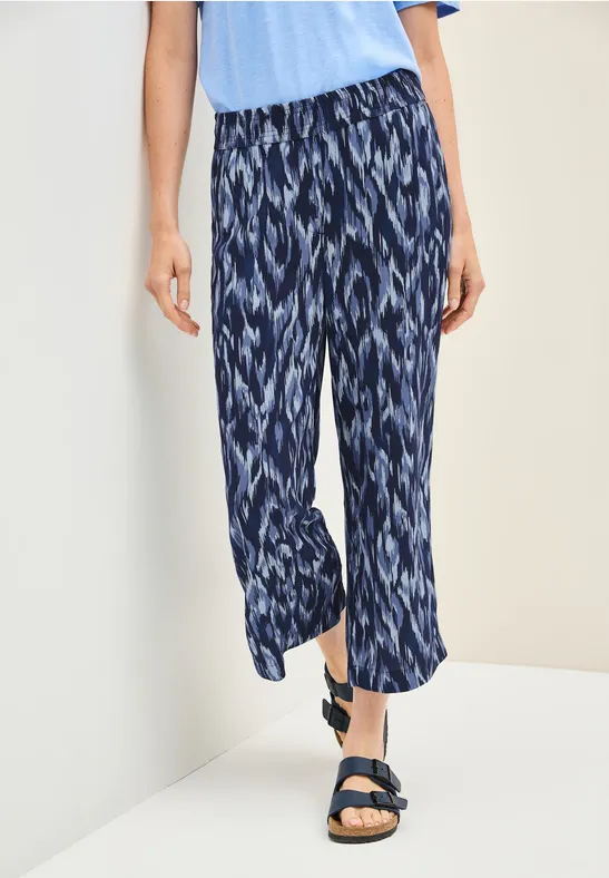Gemusterte Wide Leg Hose
