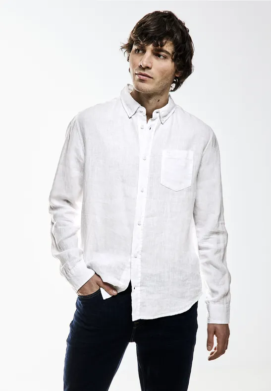 Button Down Leinenhemd