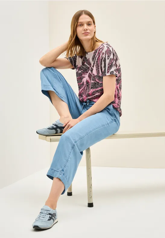 Ausbrenner-Shirt mit Muster