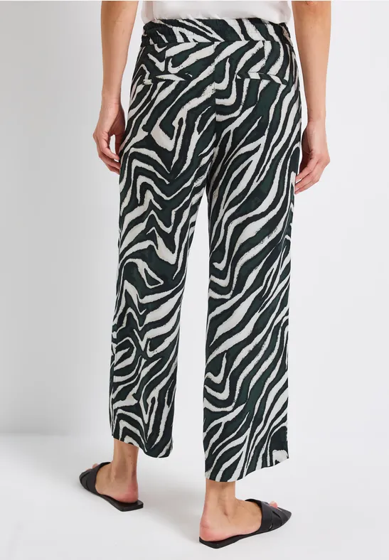Gemusterte Wide Leg Hose