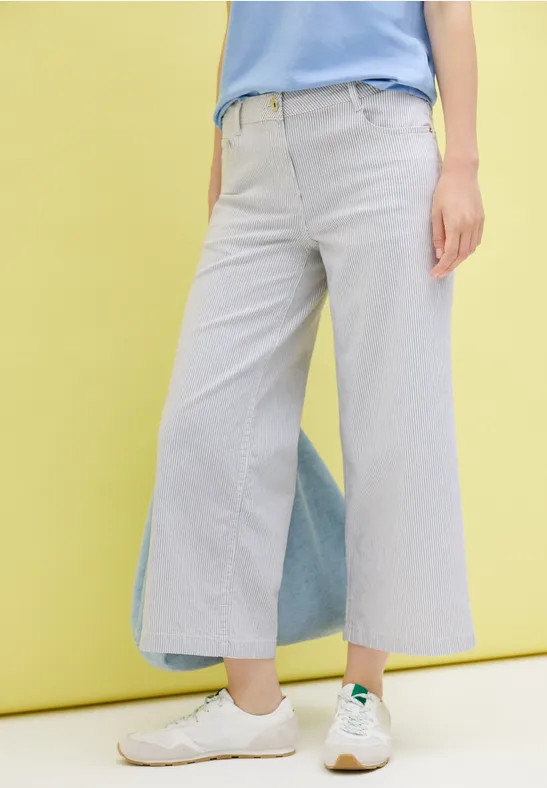 Gestreifte Wide Leg Hose