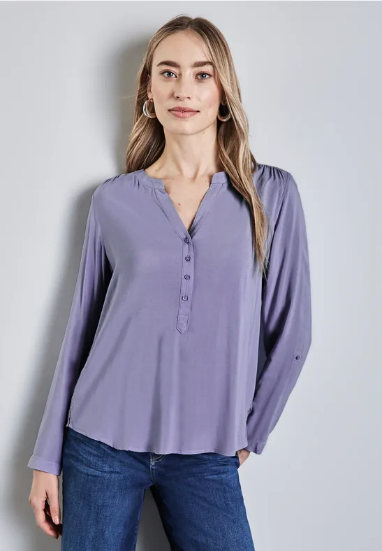 Basic Bluse in Unifarbe