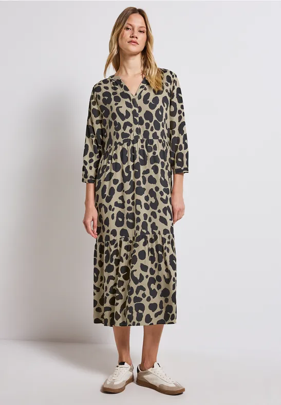 Gemustertes Volant-Kleid