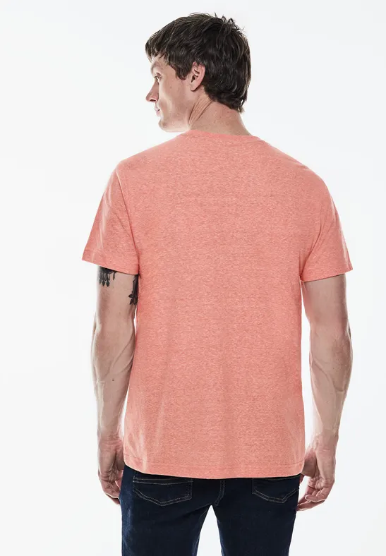 Melange T-Shirt mit Print