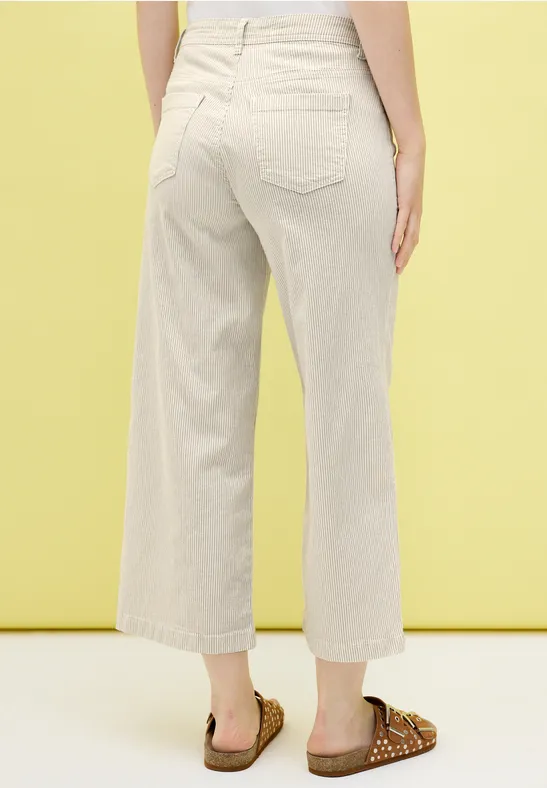Gestreifte Wide Leg Hose