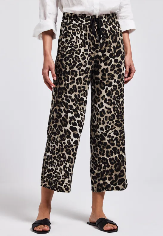 Gemusterte Wide Leg Hose