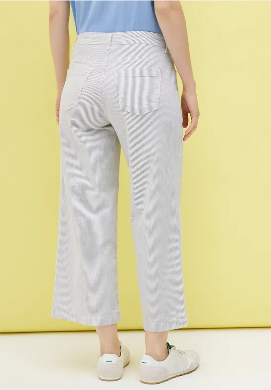 Gestreifte Wide Leg Hose