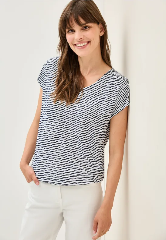 Gemustertes Strukturshirt
