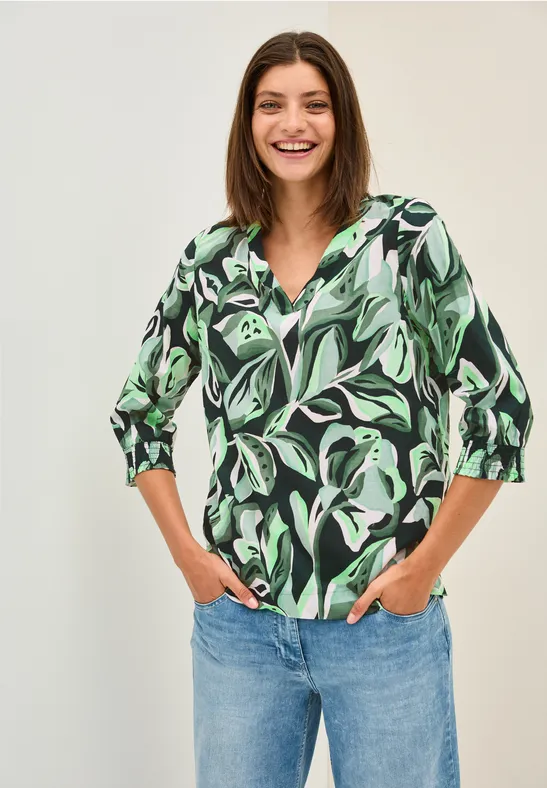 Gemusterte Baumwollbluse