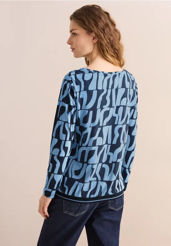 Bedrucktes Rippstrukturshirt