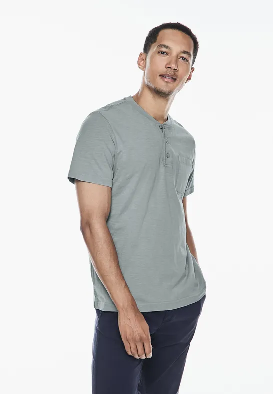 Garment dye Henley Shirt