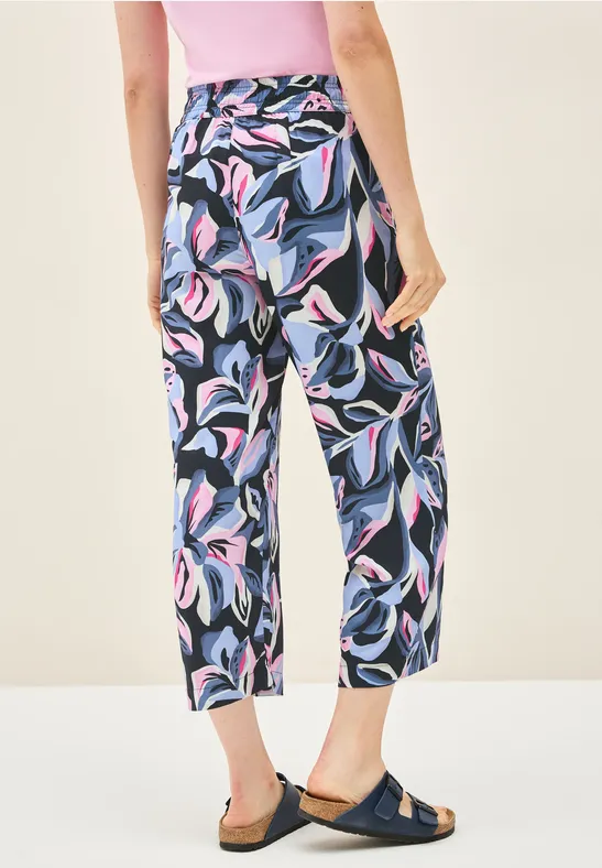 Gemusterte Wide Leg Hose