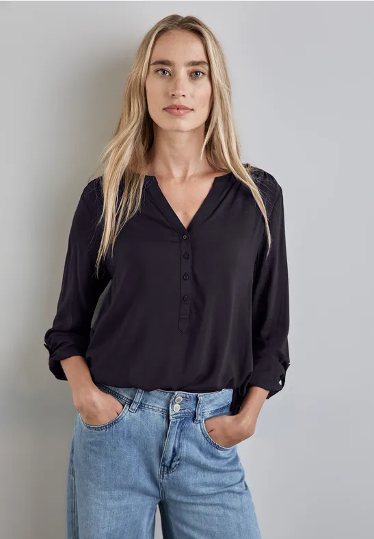 Basic Bluse in Unifarbe