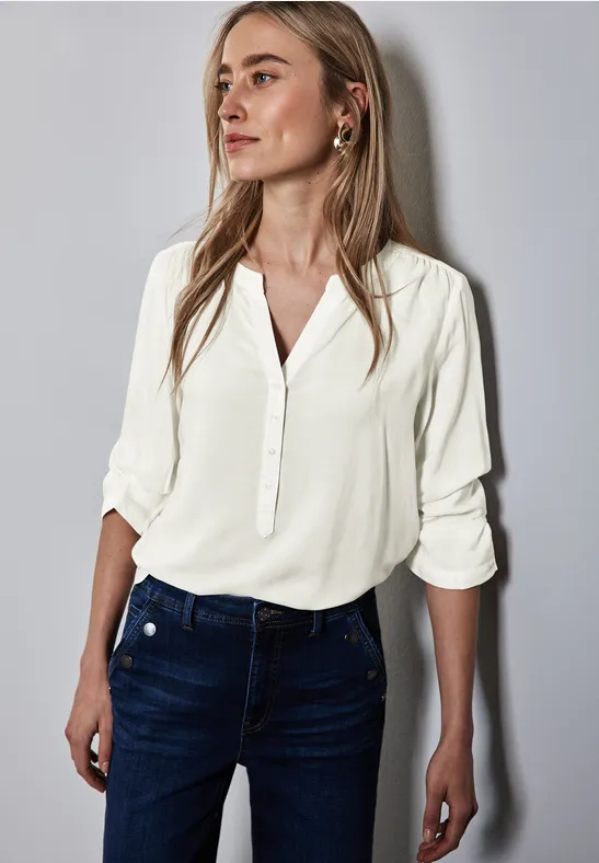 Basic Bluse in Unifarbe