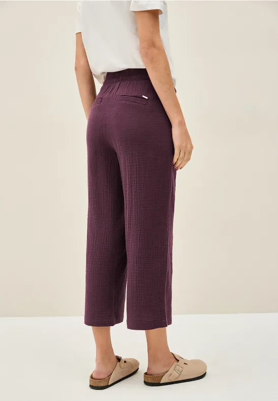 3/4 Wide Leg Musselin Hose