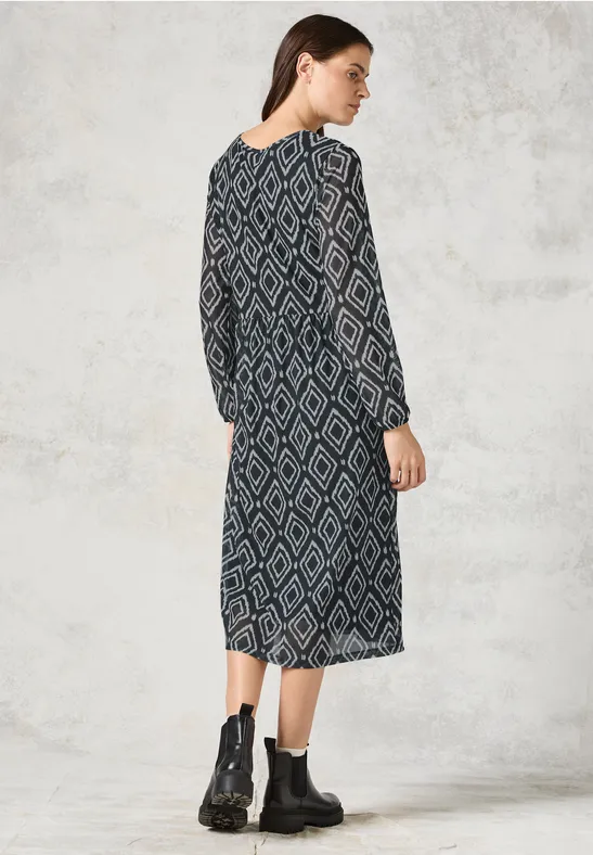 Bedrucktes Midi-Mesh-Kleid