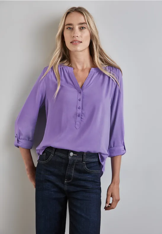Basic Bluse in Unifarbe