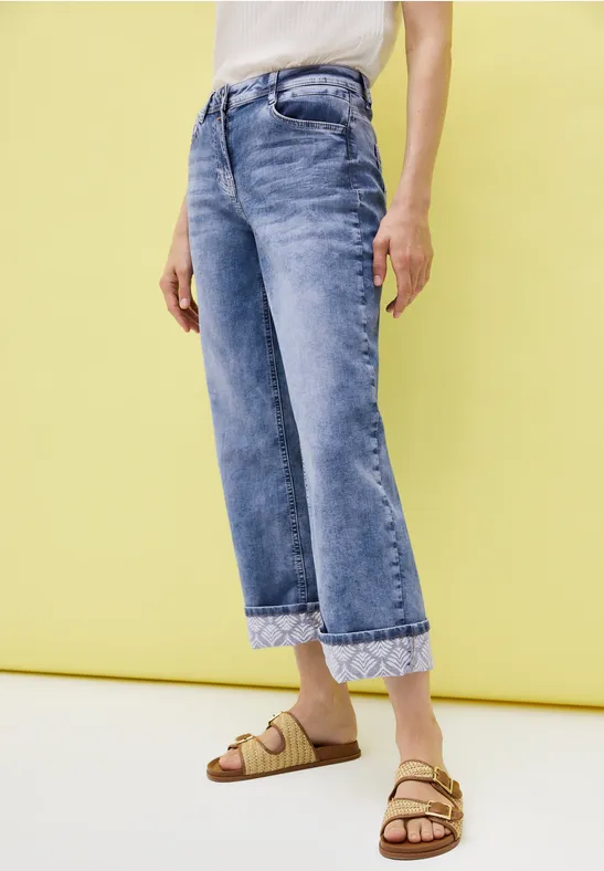 Wide Leg Jeans mit Turn-Up