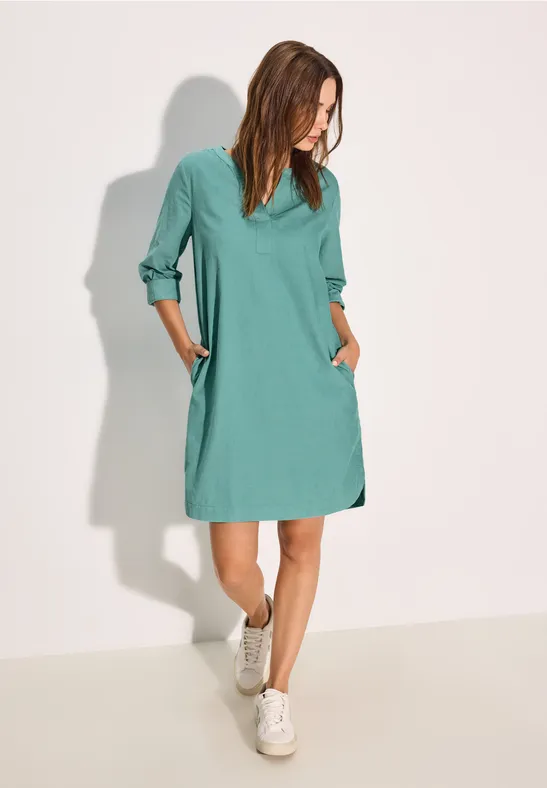Cord-Kleid in Unifarbe