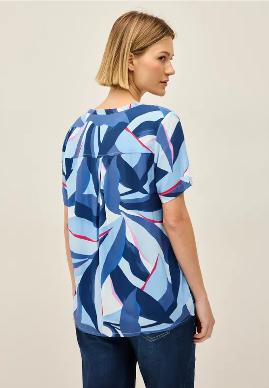 Print-Bluse mit Knoten