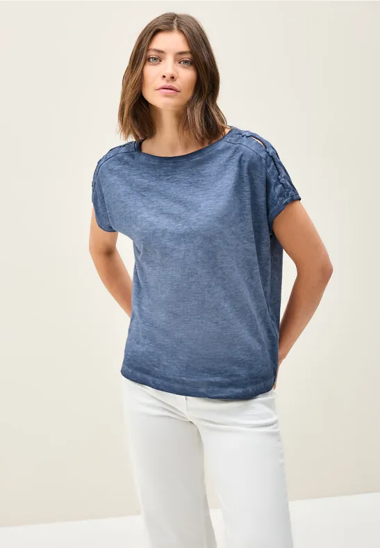 T-Shirt mit Knopfdetail