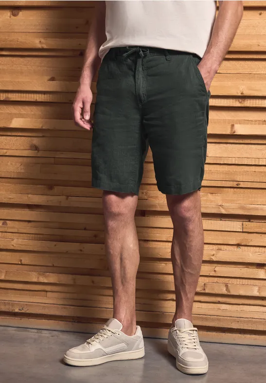Relaxed Fit Leinenshorts
