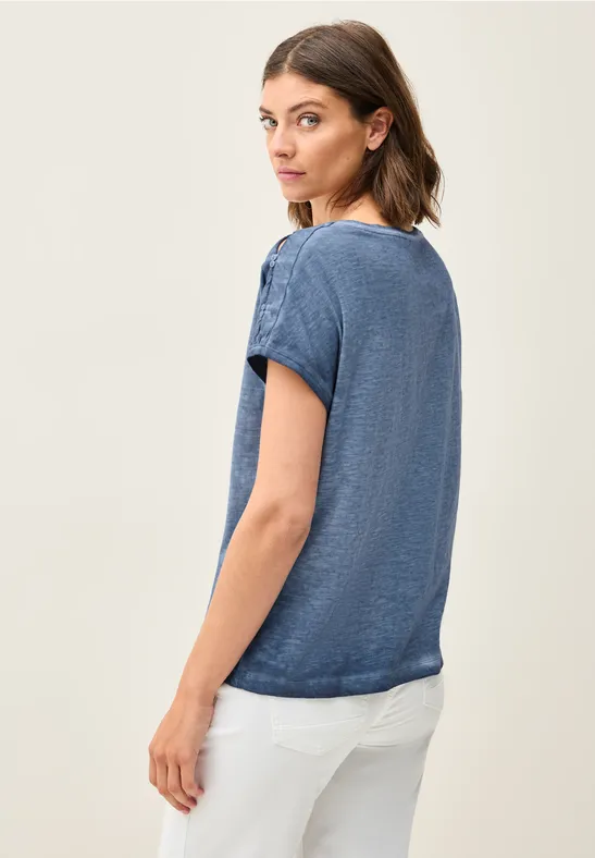 T-Shirt mit Knopfdetail