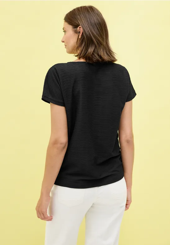 Strukturshirt in Unifarbe