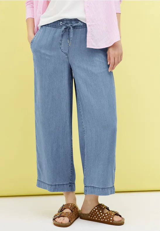 Wide Leg Lyocell-Hose